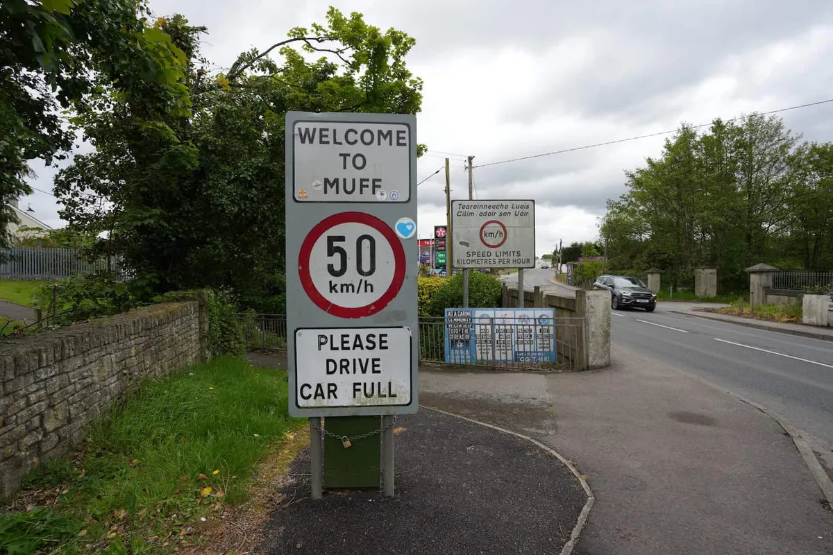 Road sign at Muff, Donegal
