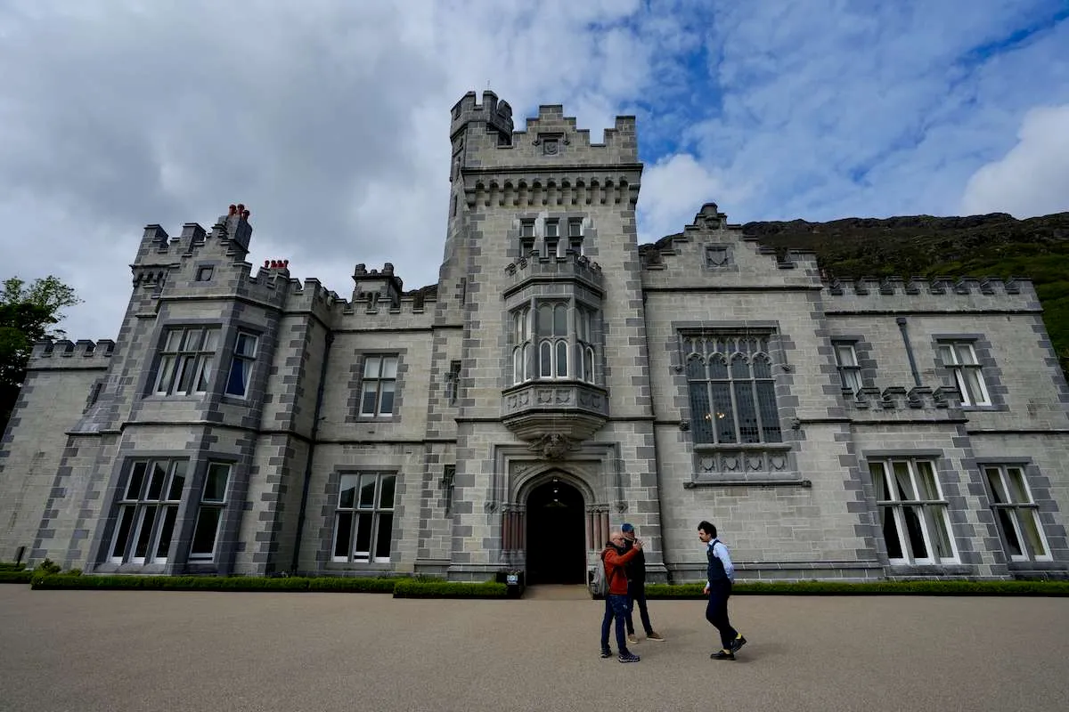 The front castellations of Kylemore Abbey in County Galway