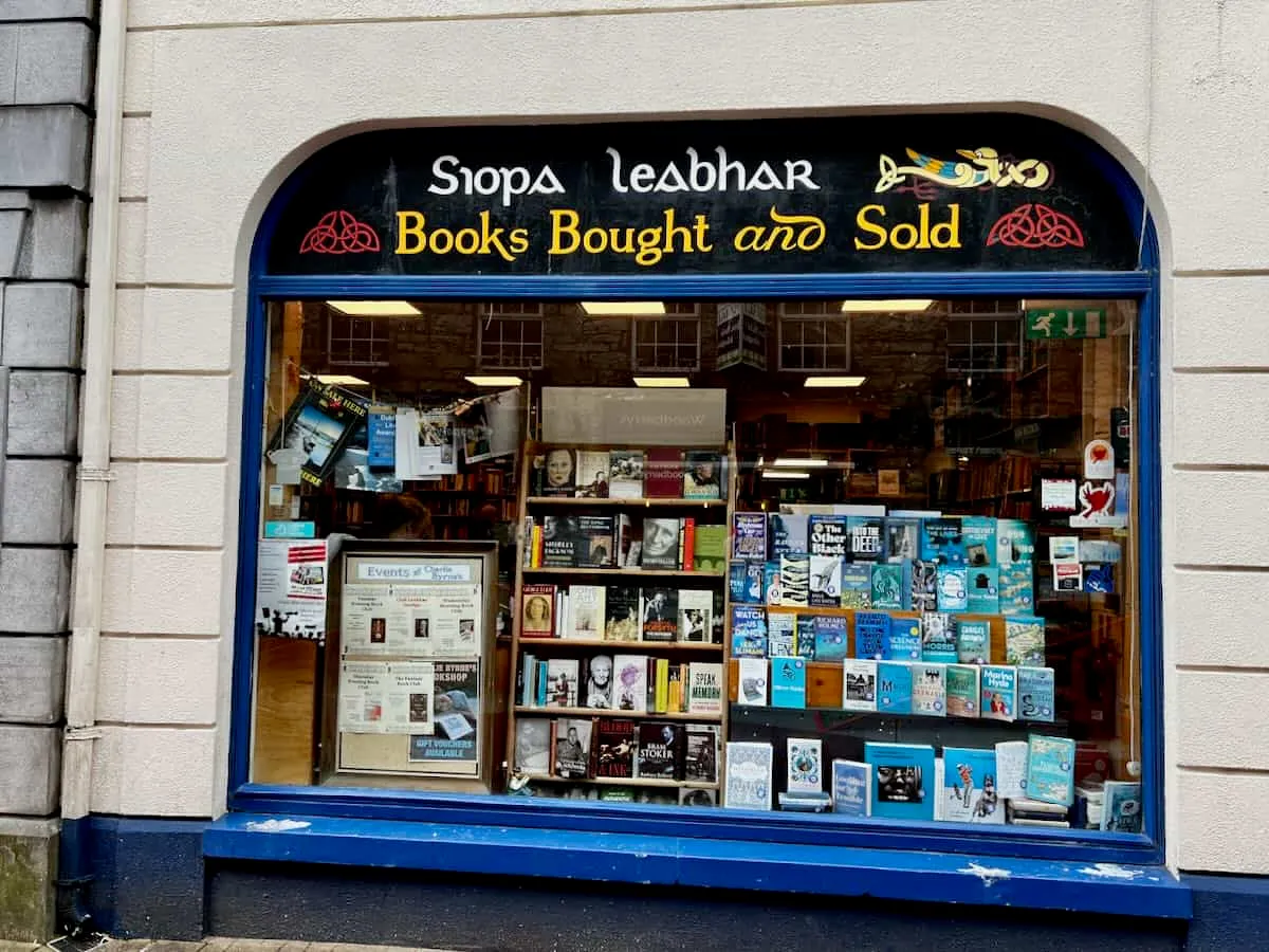Exterior of a book shop in Galway Ireland