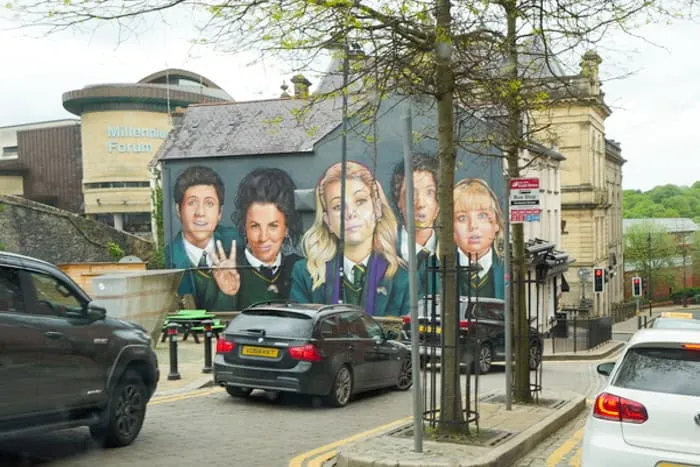 Mural showing the Derry Girls